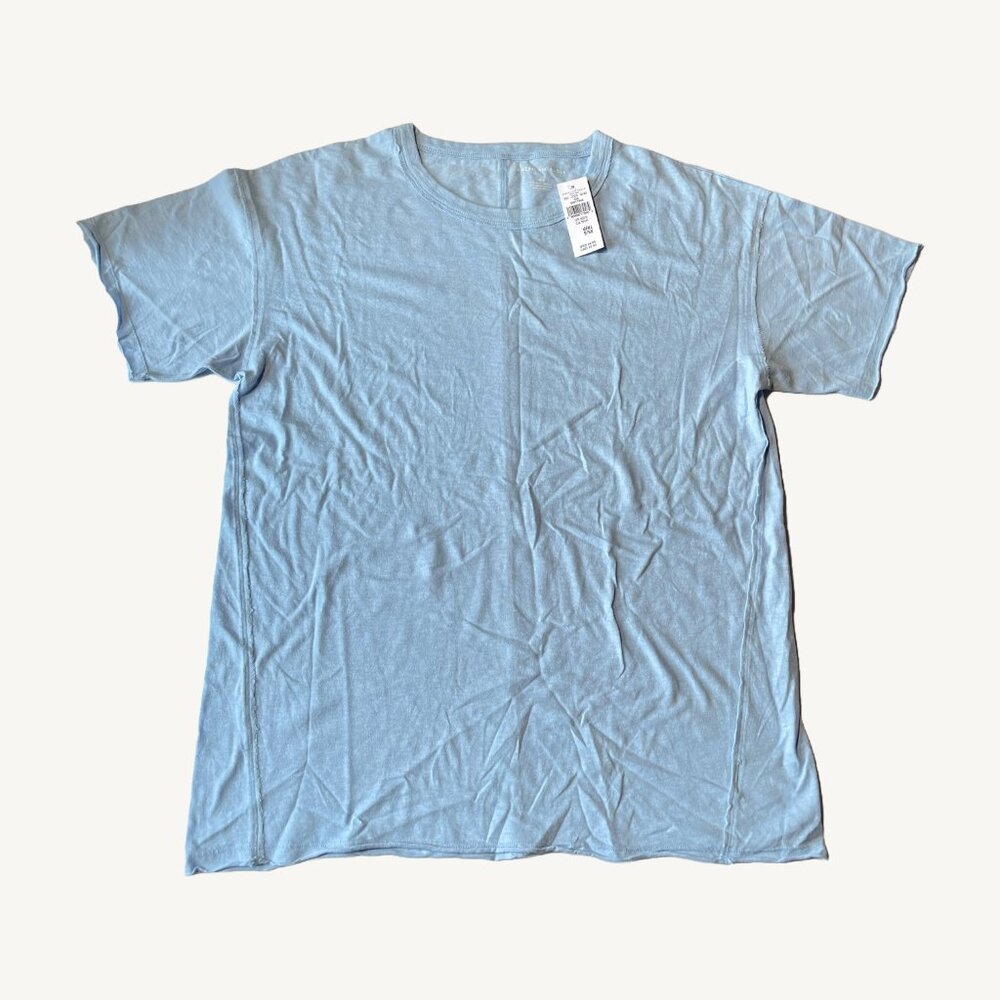 NWT American Eagle Oversized Light Blue T-Shirt Top Hem Detail Size Small